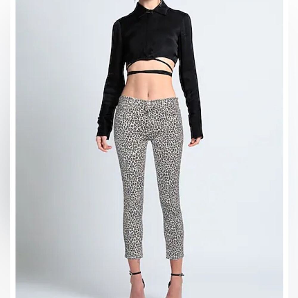 Current Elliot Stiletto Jeans Leopard Women Size 26 Statement Mobwife Maximalist